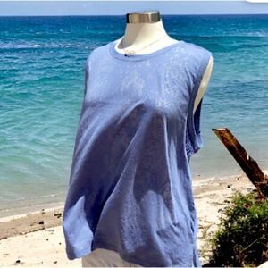 BURN OUT TANK TOP WOMEN SIZE 3XL BLUE COLOR